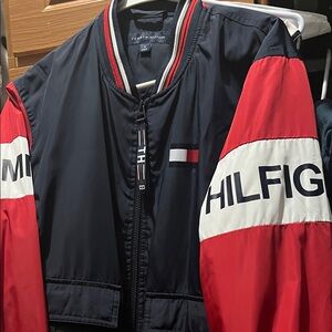 Tommy Hilfiger Vintage Navy, Red & White Colorblock Bomber Jacket